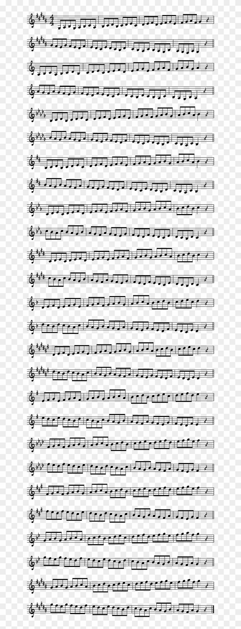 Aeolian Exercise 1 - Sheet Music Clipart