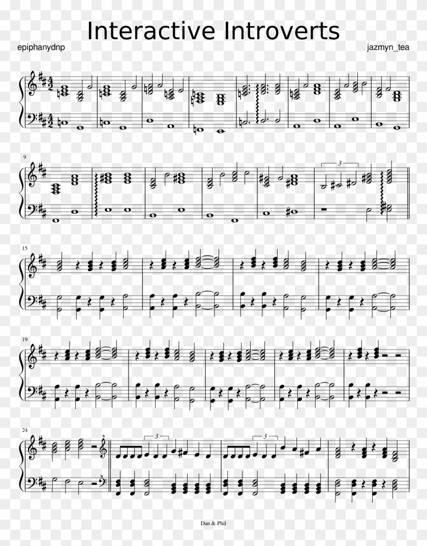 Interactive Introverts Sheet Music For Piano Download - Interactive Introverts Song Piano Clipart