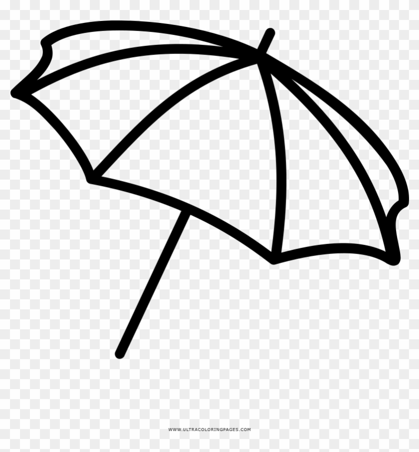Beach Umbrella Coloring Page - Desenho De Guarda Sol Clipart #1064738