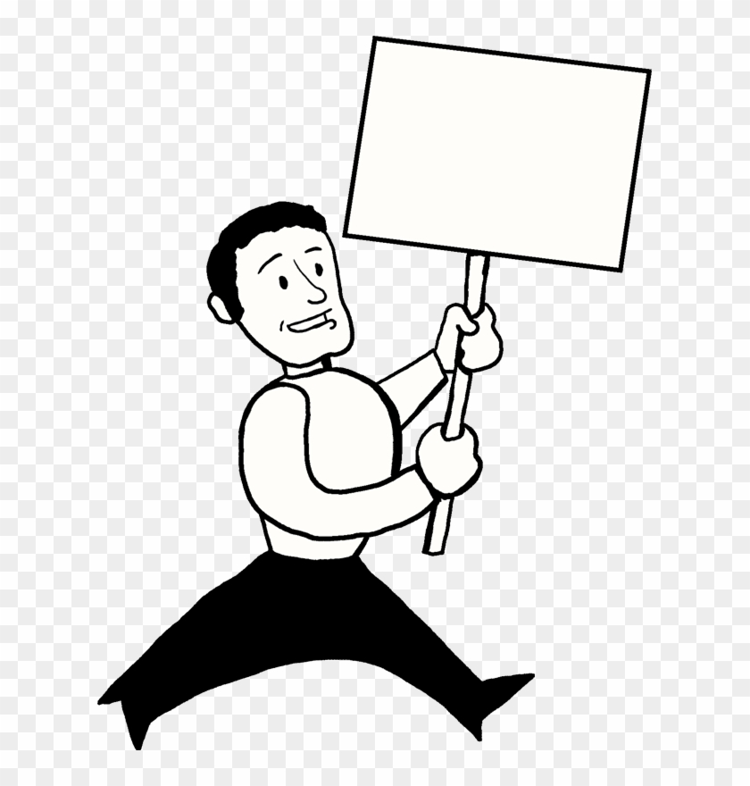 Angry - Holding A Sign Clip Art - Png Download #1065240