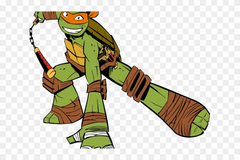 Ninja Turtles Clipart Transparent Background - Michelangelo Ninja Turtle Png #1066614