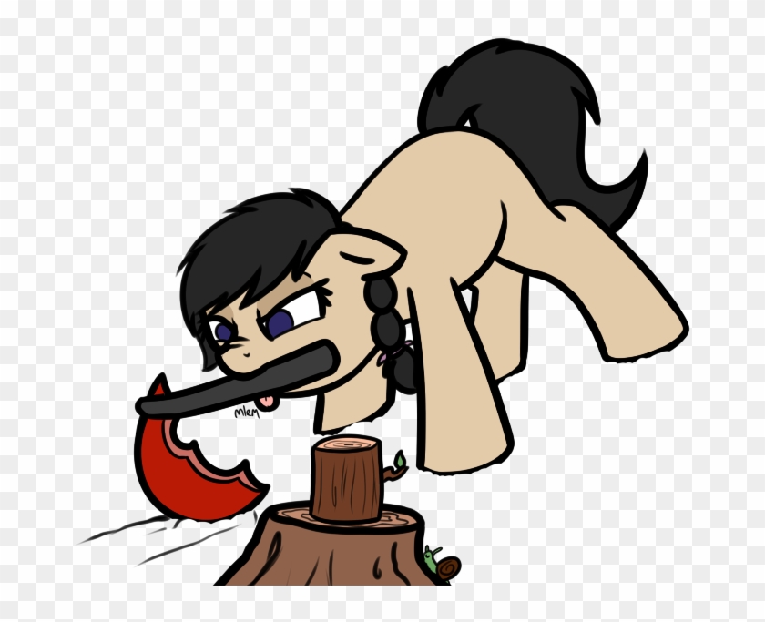 Neuro, Axe, Braid, Earth Pony, Female, Log, Mare, Mlem, - Cartoon Clipart #1066725