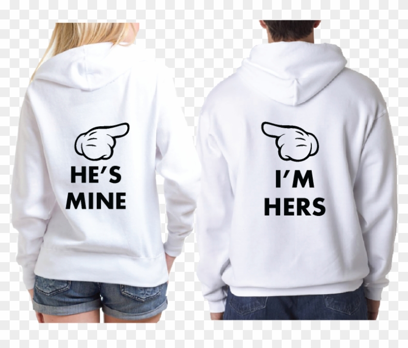 500219 He's Mine Mickey - Mom And Son Hoodies Clipart #1066922