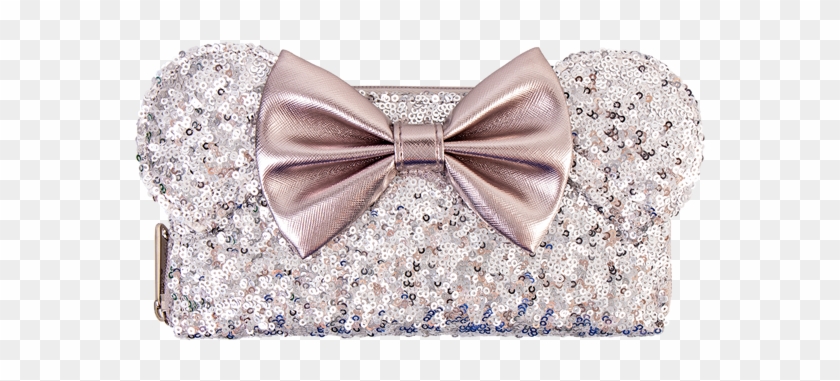 Minnie Ears & Bow Sequin Silver Loungefly Wallet - Formal Wear Clipart