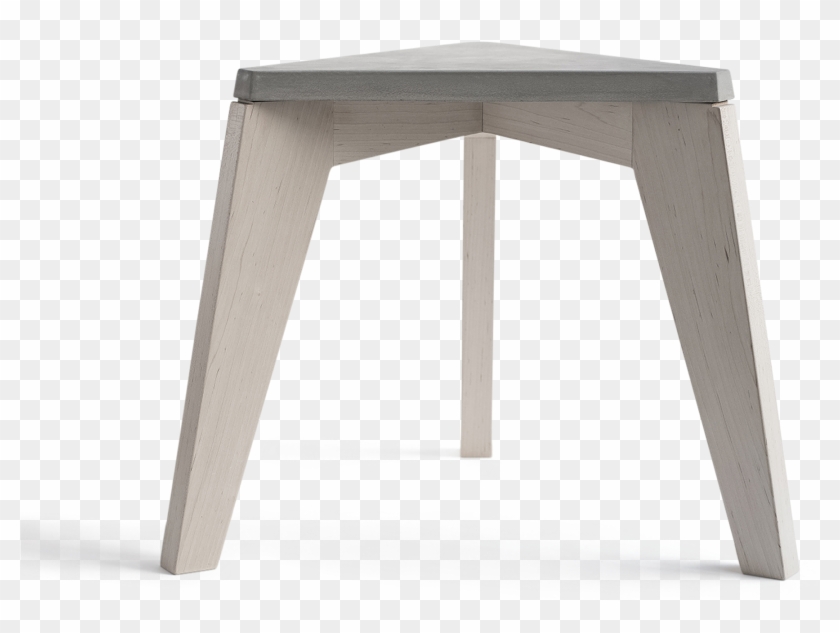 White Oak And Concrete Stool - Writing Desk Clipart