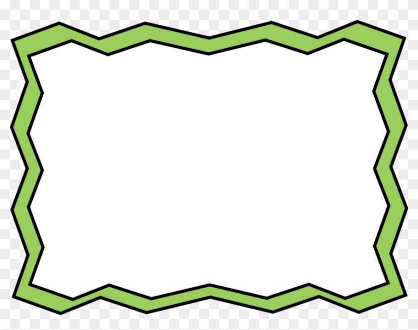 Green Frame Clipart - Green Zig Zag Border - Png Download