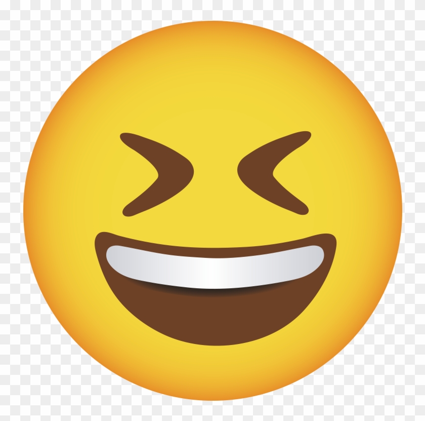 Smiling Face With Open Mouth And Tightly Closed Eyes - Glass Button Clipart