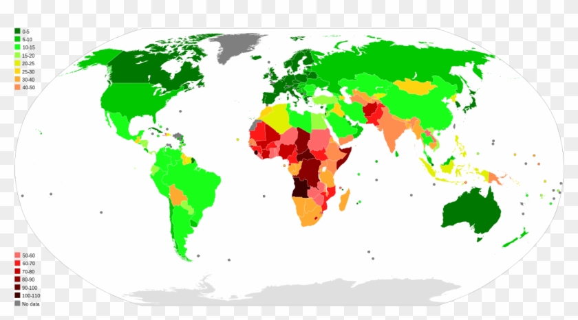 Infant Mortality Rates Map Clipart