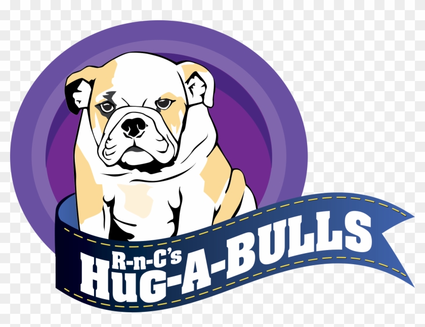R N C's Hug A Bulls Logo - White English Bulldog Clipart