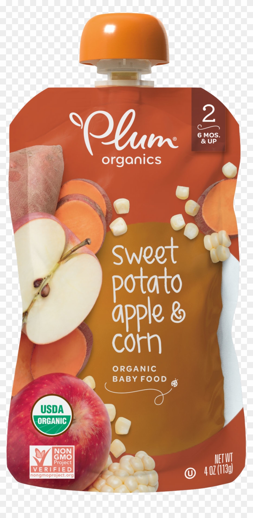 Sweet Potato, Apple & Corn - Baby Food Packaging Clipart