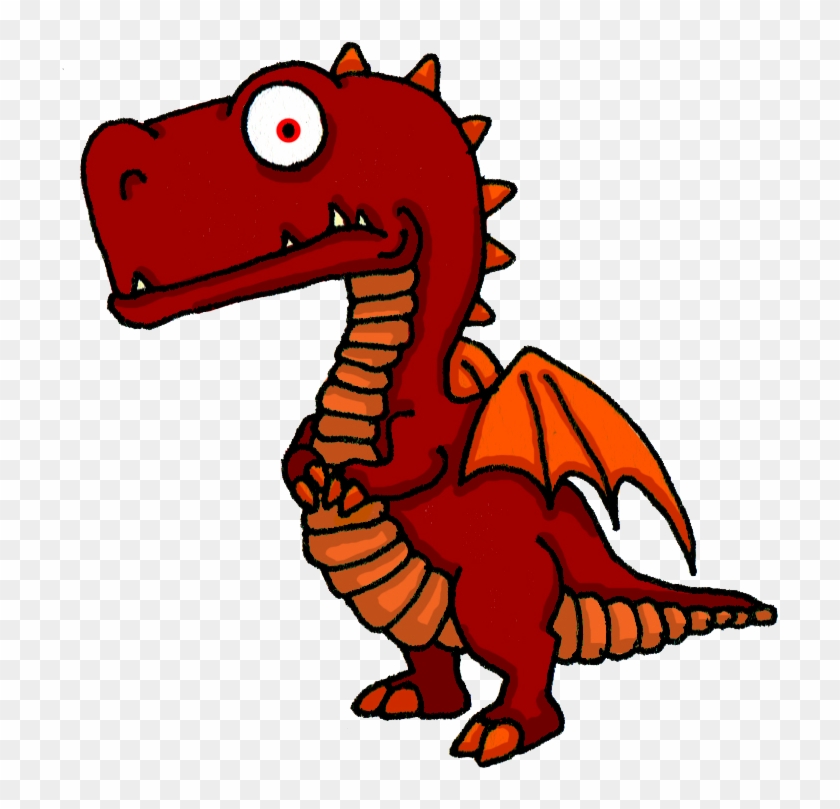 Cartoon Dragon In Fire Clipart