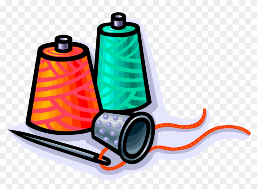 Vector Illustration Of Thimble Fingertip Protector - Linha E Agulha Png Clipart