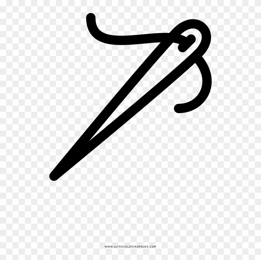 Sewing Needle Coloring Page - Calligraphy Clipart #1069477