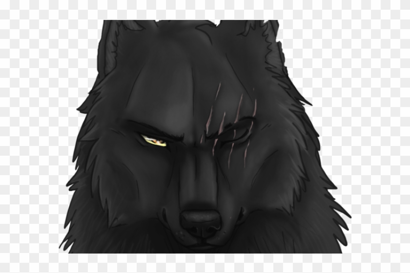 Drawn Black Cat Black Wolf - Black Wolf Clipart #1069575