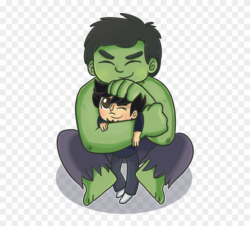 Hulk, Tony Stark, And Bruce Banner Image - Cute Hulk Fan Art Clipart #1070034