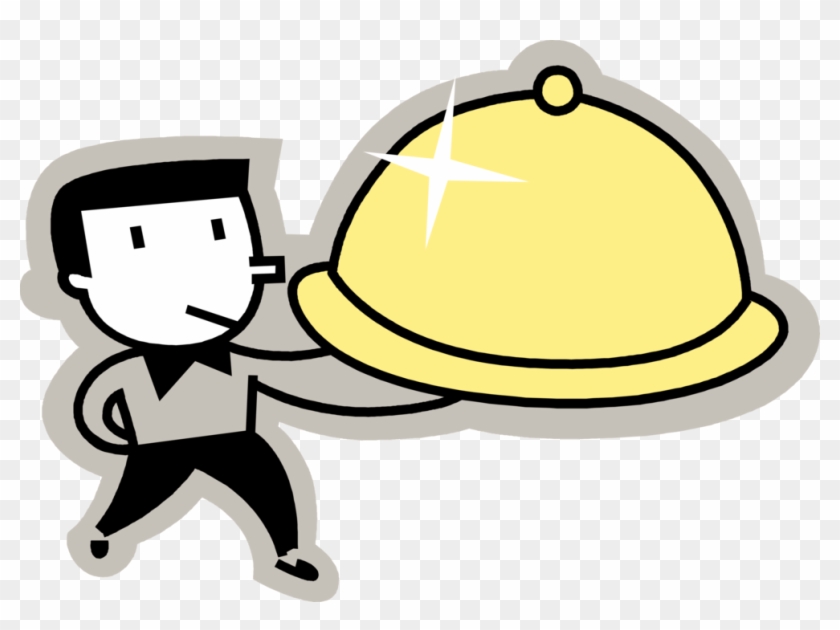 Vector Illustration Of Restaurant Maître D'hôtel Waiter Clipart #1070150