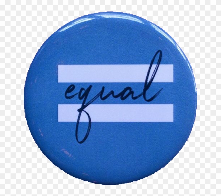 Blue Equal Pin Button Feminism Polyvore Moodboard Filler - Circle Clipart