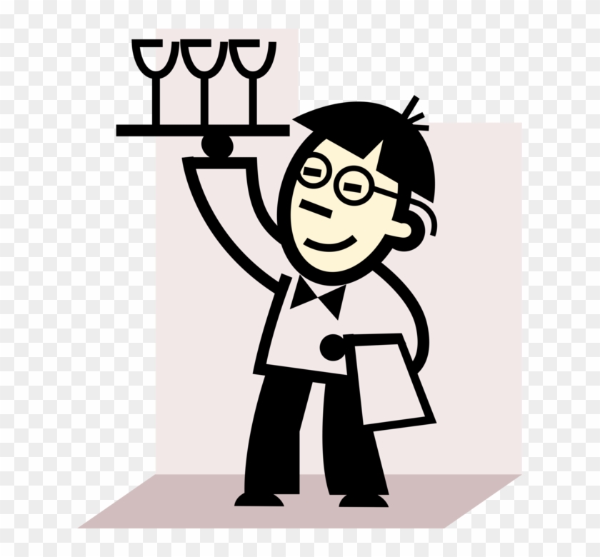 Graphic Black And White Library Restaurant Vector Waiter - Hospitality Management Clip Art - Png Download