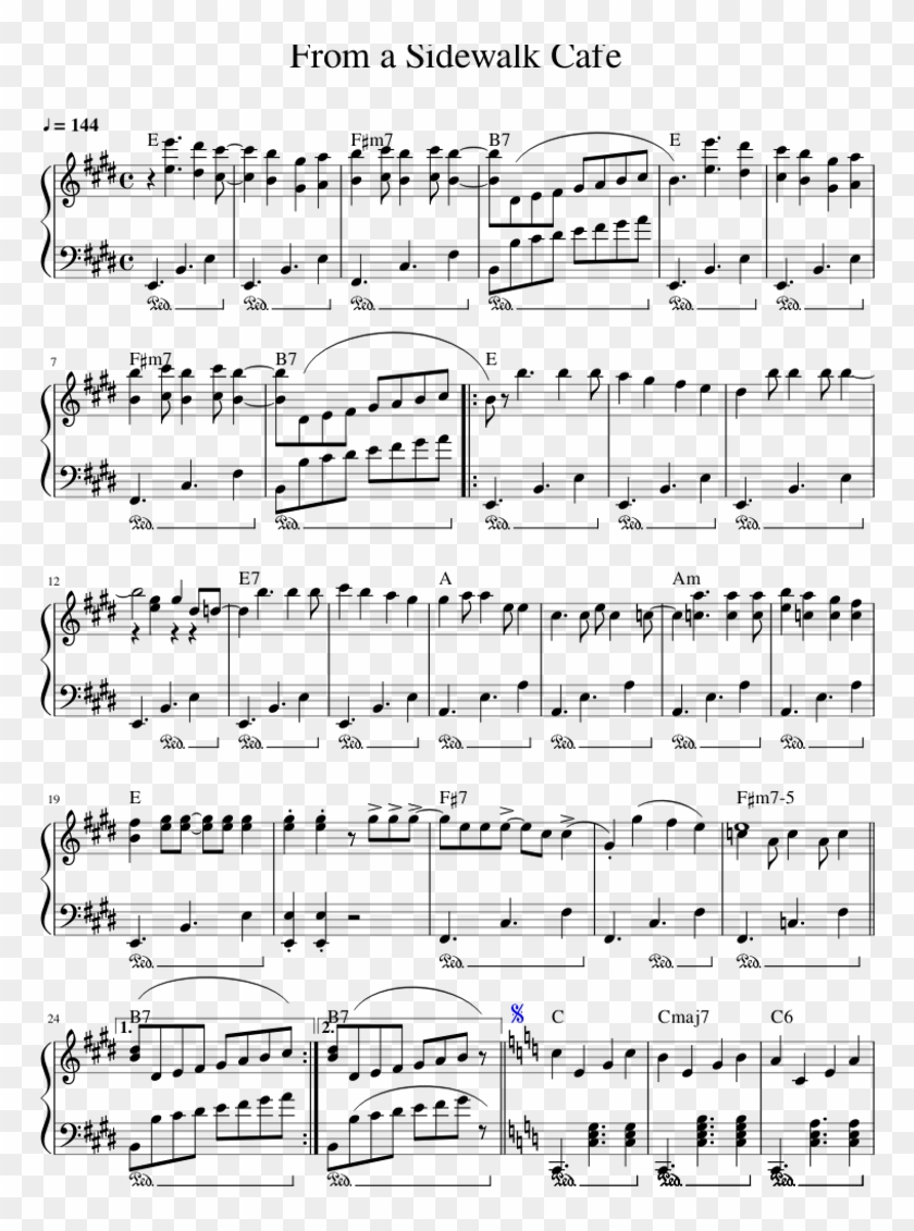 Tightrope Piano Sheet Music Clipart