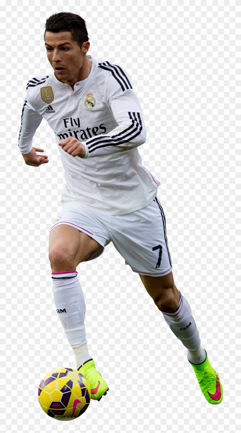 Cristiano Ronaldo With Soccer Ball - Cristiano Ronaldo White Background Clipart