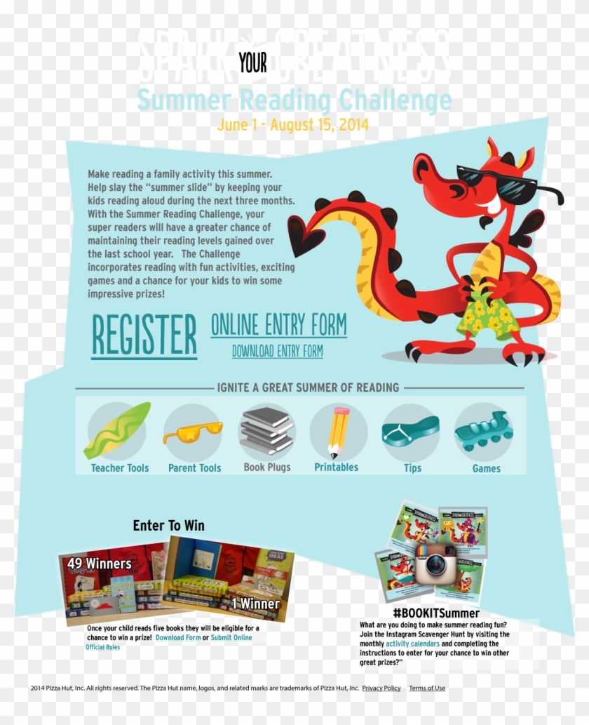 Pizza Hut * Summer Book It Program * Open To Parents/teachers - Flyer Clipart #1072066