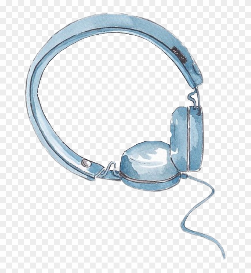 Headphones Watercolor Illustrations Music Freetoedit - Circle Clipart #1072181