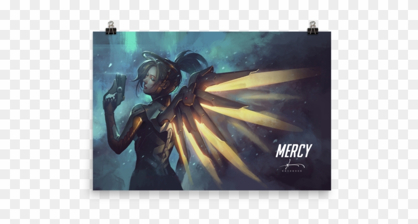 Poster Overwatch Mercy Hero Never Die - Overwatch Hd Wallpaper For Pc Clipart #1074608
