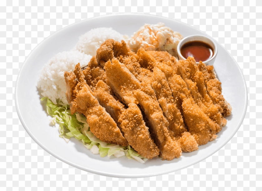 Chicken Katsu With Two Scoops Of Rice, Mac Salad, And - Tonkatsu Png Clipart #1077978