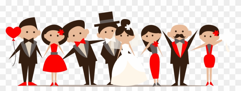 Wedding Clipart Png Image - Wedding Party Bridal Cartoon Transparent Png #1078710