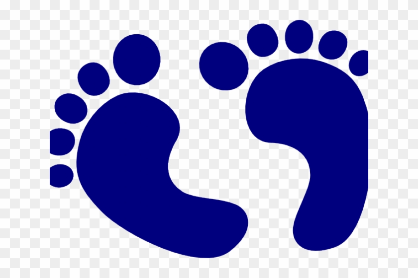Dark Blue Clipart Baby - Navy Blue Baby Footprints - Png Download