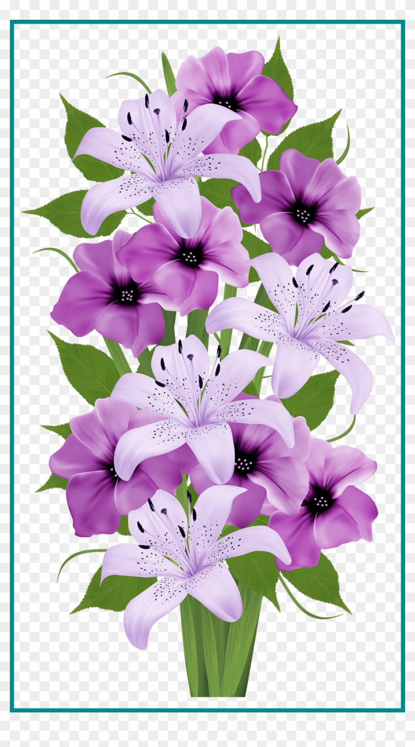 Best Purple Lilies Bouquet Clip Art Everyday Ⓒ - Clipart Of Flowers Bouquet - Png Download