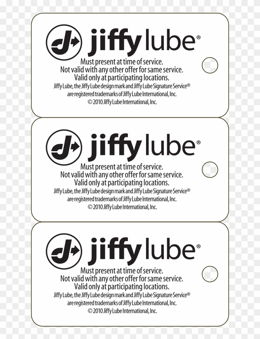 Key Tags, 3-up Packs - Jiffy Lube Coupons Clipart