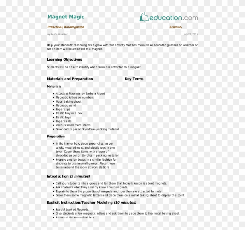 Free Png Download Animal Number Stories Home Link - Lesson Plan On Magnets Clipart #1083204