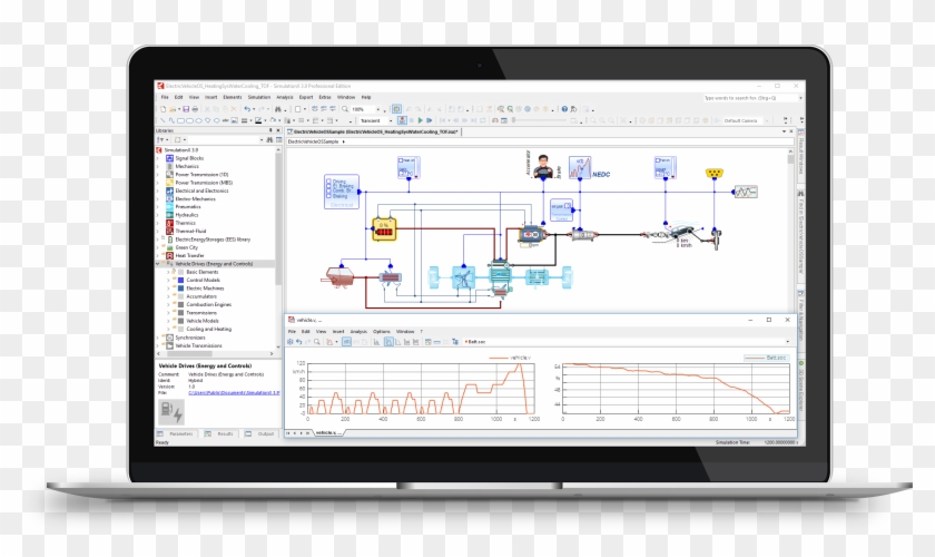 Simulationx 3-9 Electric Vehicle Laptop Center - Accounting Systems In Lebanon Clipart