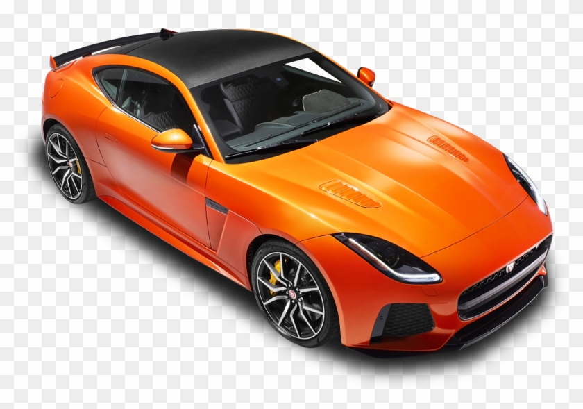Orange Jaguar F Type Svr Coupe Top View Car - 2012 Jaguar F Type Orange Clipart
