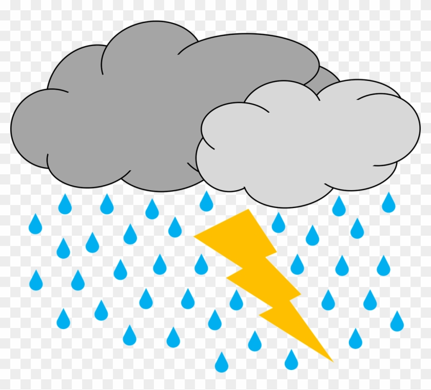 Lightning Clipart Rain Cloud - Thunderstorm Clipart Png Transparent Png #1084300