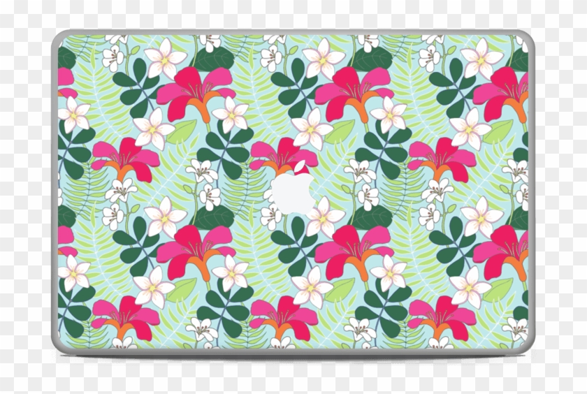 Tropical Flowers Skin Macbook Pro 17” - Floral Design Clipart