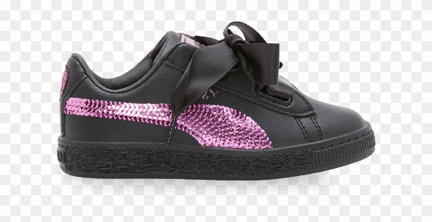 Black Bow Basket Sneakers - Sneakers Clipart #1084939