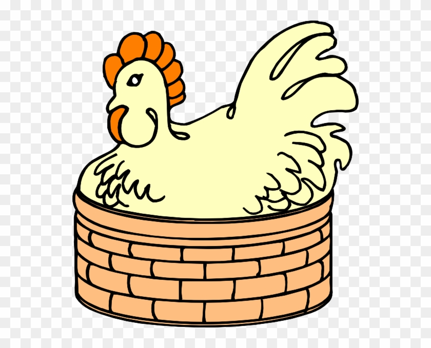 Hen In Basket Svg Clip Arts 558 X 599 Px - Png Download