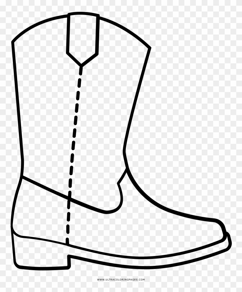 Cowboy Boot Coloring Page - Bota Vaquera Para Colorear Clipart