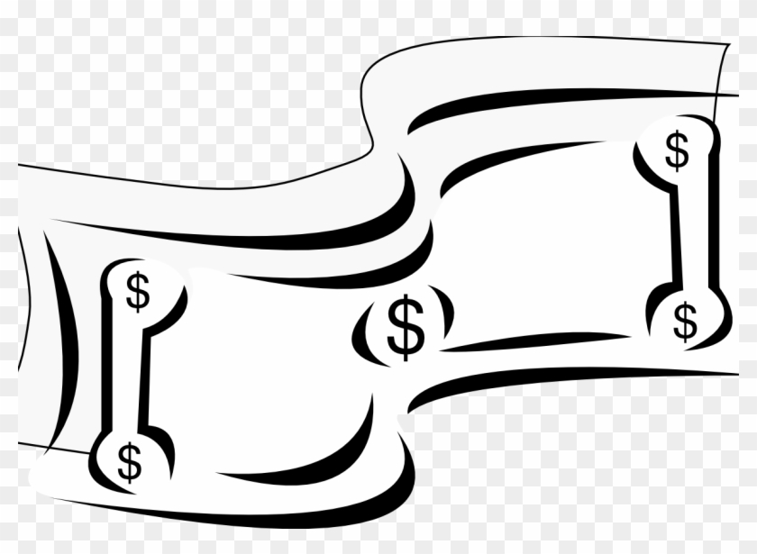 Bill Banner Black And White Techflourish Collections - Dollar Bill Clipart Black And White - Png Download