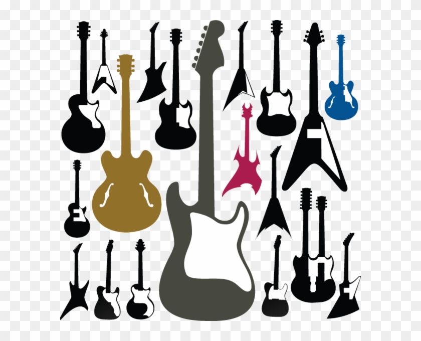 515 Electric Guitars Wood Burning Patterns, Electric Clipart