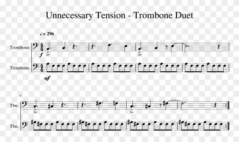 Trombone Duet Sheet Music For Trombone Download Free - Piano Notes Clipart #1087438