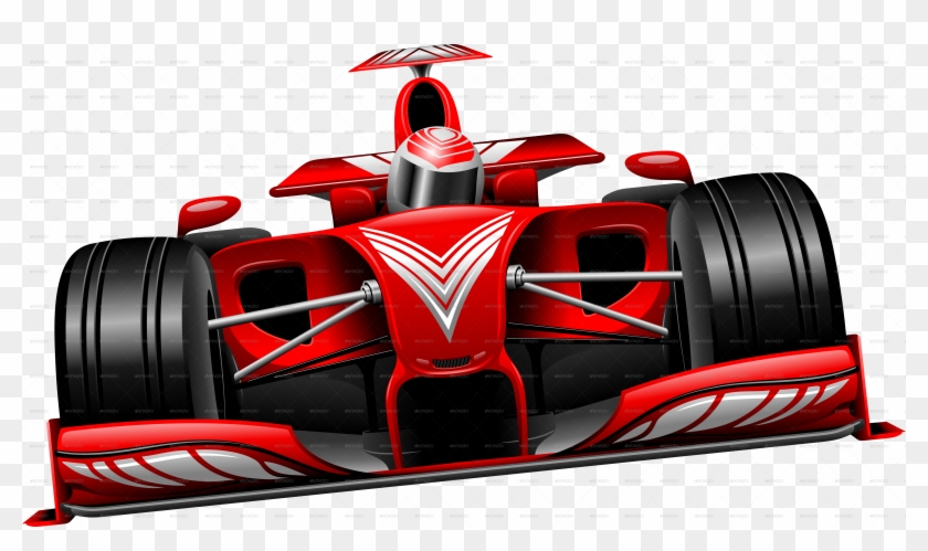 Formula 1 Red Race Car Photos - Checkered Flag With Red Race Car Clipart #1087622