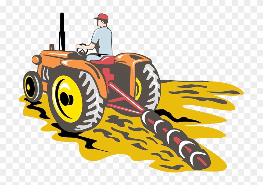 Jpg Freeuse Agriculture Clipart Tractor - Tractor With Farmer Clipart - Png Download