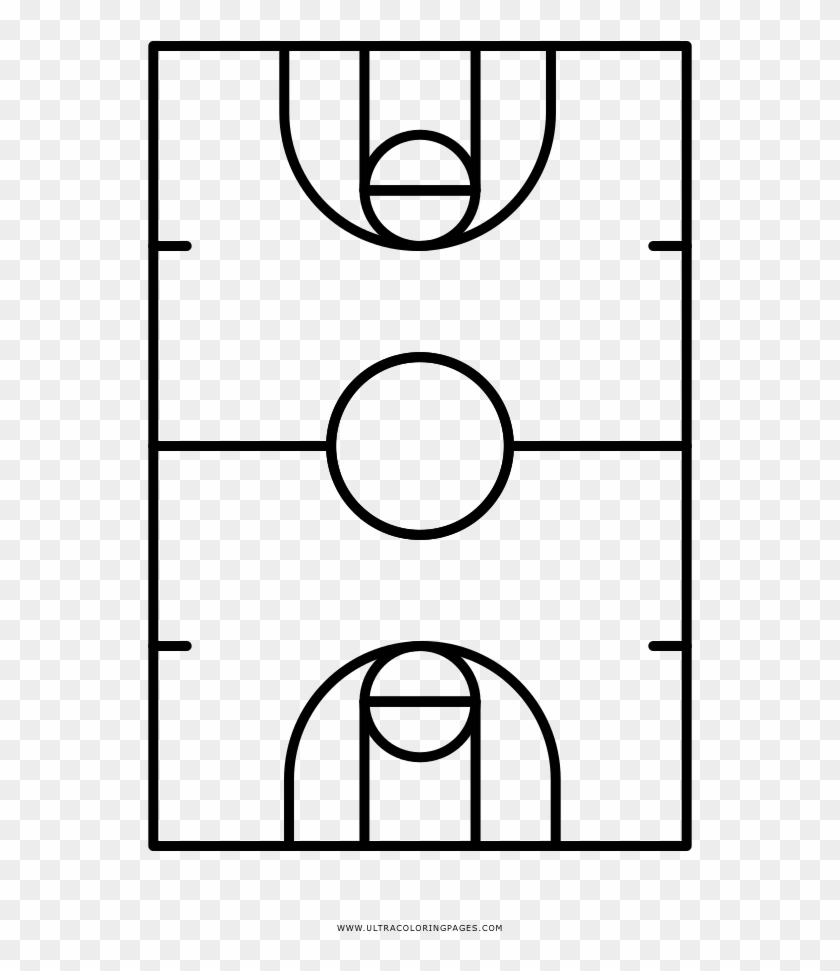 Basketball Court Coloring Page - Cancha De Baloncesto Para Colorear Clipart