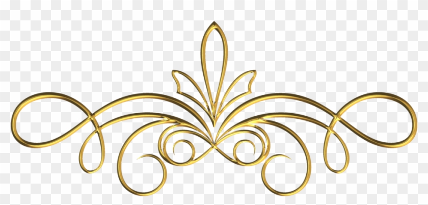 Free Snowflake Divider Clipart - Wedding Gold Scroll Clipart - Png Download