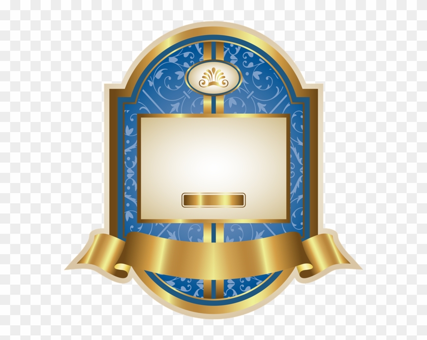 Шаблон Синий Роскошные Этикетки Png Клипарт Изображения - Gold Frame Ribbon Png Clipart