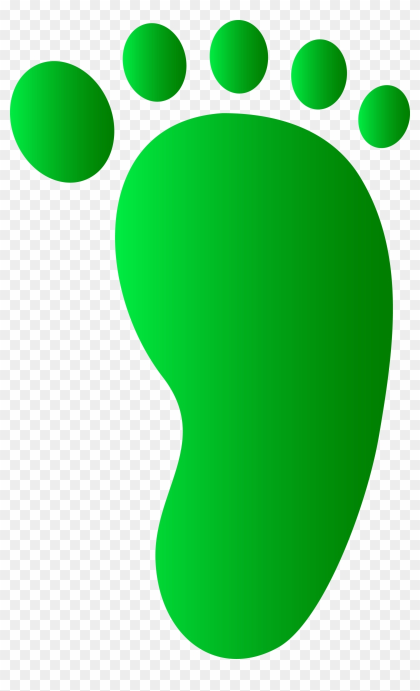 Footstep - Foot Print Clipart Green - Png Download #1089609