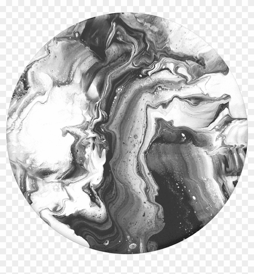 Ghost Marble, Popsockets - Black And White Marble Popsocket Clipart #1090153